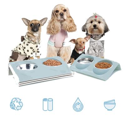 China Hot Sales Sustainable Customizable Stainless Steel Pet Plastic Non-Skid Bowl for sale