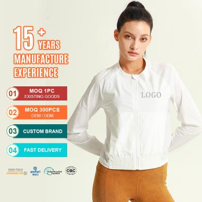 China Lightleaf Breathable Women Sport Gym Shirts Slim Fit Long Fitness Coat Yoga Crop Tops Fitness Yoga Sportswear Sports Jackets For Women for sale