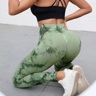 China Ropa Deportiva Gym Polainas De Yoga Private Label Tik Tok Spandex Workout Tie Dye Breathable Leggings Sport Tights For Women for sale