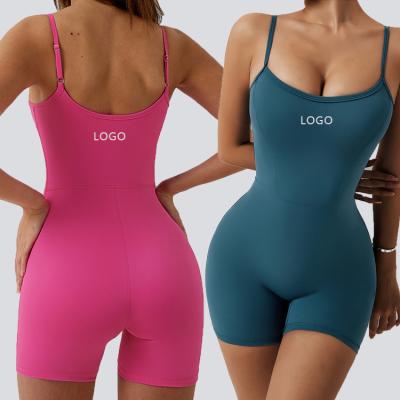 China Women Seamless Backless Sleeveless 2023 High Stretch Yoga Overalls QUICK DRY Jumpsuit Female Elegant Dancing Fitness Playsuit for sale