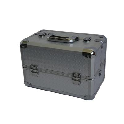 China Tools Case Silver Portable Multi Aluminum Hard Towel Tool Box Case Toolbox Professional Layer Carrying Case for sale