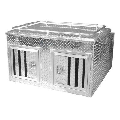 China Ute Full Open Tool Box Double Cabin Tool Box Kennel Canopy Aluminum Dog Box Aluminum Double Door for sale