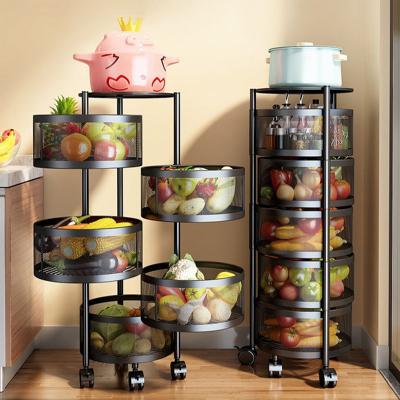 China Amazon Viable Hot Selling Rotating Shelf 360 Degree Round 3/4/5 Layer Multifunctional Organizer Kitchen Rack for sale