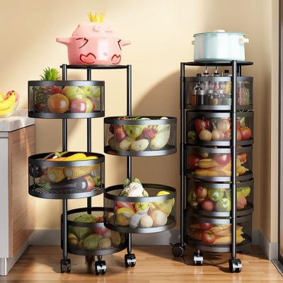 China Workable 360 ​​Degree Rotating Fruit Vegetable Racks Organizer Racks Kitchen Shelves Storage Rack for sale