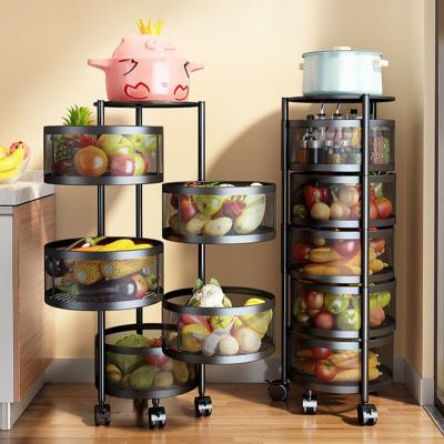 China Viable Rotating Shelf Round Corner Home Cart 360 Degree Foldable Organization Kitchen Rack for sale