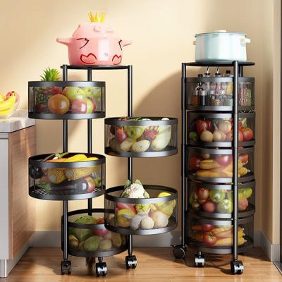 China Sustainable Expandable Adjustable Round Universal 3 Layer Kitchen Storage Basket Rack for sale