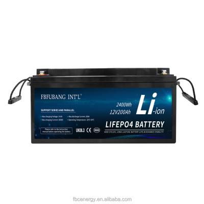 Chine batterie solaire rechargeable de chariot de golf du système de gestion de batterie de phosphate de fer de lithium de 12v 200AH rv à vendre