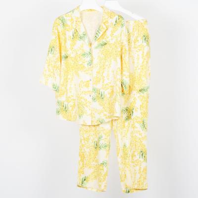 China Thermal New Products Floral Lady Sleepwear Family Pajamas Set Full Elastic Waist 2 Summer Viscous Breathable Support Suits Not for sale