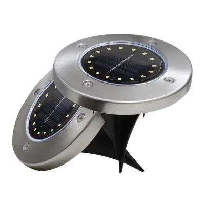 China Europe and America garden solar waterproof garden led stainless steel plug stainless steel lawn ground light for sale