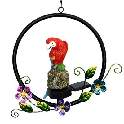 China Resin Parrot Wind Chime Modern Pendant Lamp Residential Modern Induction Lamp Courtyard Induction Lamp Solar Led Garden Tree Lights Outdoor for sale