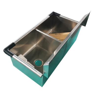 China Without Faucet Xiangying NSF Approval American Style Stainless Steel Commercial Sink 2 Compartment No Drainer for sale