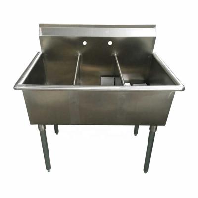 China With Faucet NSF Certified 16Ga 18Gauge 304 Stainless Steel 430 3 Compartment Budget Custom Sink 18X24X13 Commercial Kitchen Sink for sale