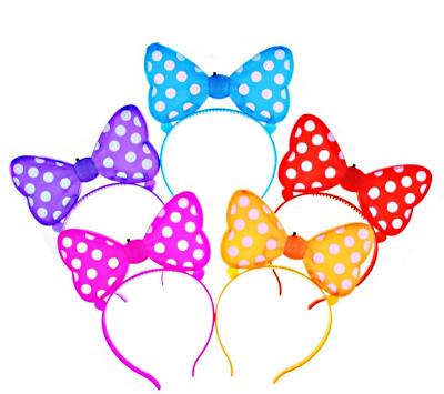 China Women Girl Bowknot LED Flashing Headband Hangers Blink Glow Headbands Party Decorations Bowknot LED Kids Toy Flexcable for sale