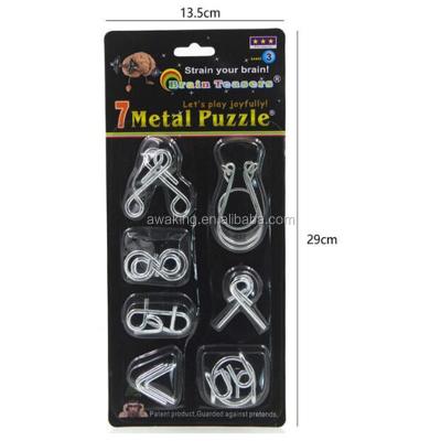 China Educational Toy 7 Pcs / Set Classic Riddle Puzzles Wire Puzzle for sale