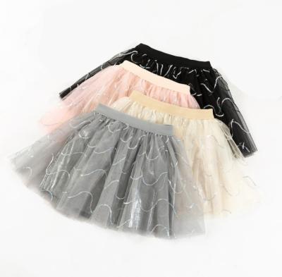 China New Summer Mini Short Skirt Baby Fashion Tutu Skirt Kids Black Wave Pattern Skirt Kids Girl Clothes Casual for sale