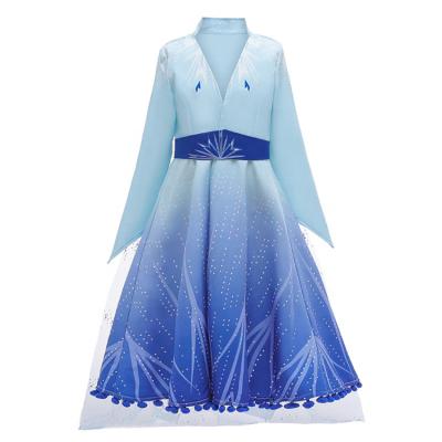 China 2019 Nylon New Dress For Aisha's Princess Dress Set Christmas Cosplay Elsa Birthday Party Sky Blue Girls Clothing for sale