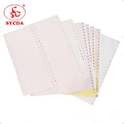 China Office White Printed Computer Continuous 3ply Paper Without Carbon for sale