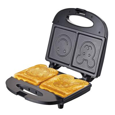 China Multifunctional Smiley Cartoon Pattern Cute Hotel Sandwich Breakfast Sandwich Maker Toaster for sale