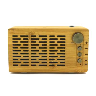 China German New Product Mini BT Mini Radio Subwoofer Portable Sound Wooden Speaker Solid Wood Wireless Box for sale