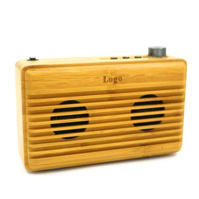 China Mini Bamboo Wood Best Subwoofer Customize Home Outdoor Radio Portable Mini Speaker USB Multimedia Speaker FM Radio TF for sale