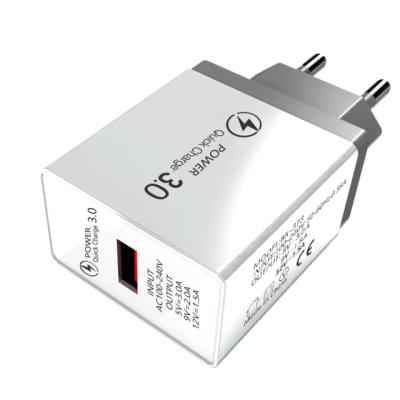 China QC3.0 18W Portable Mobile Phone Charger , Qualcomm Quick Charge 3.0 USB Wall Charger for sale