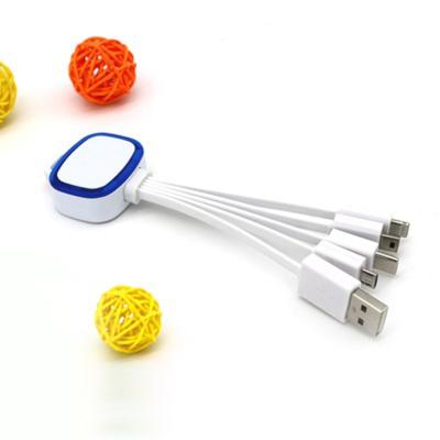 China Newest general promotional 4 in 1 charging usb cable 5 in 1 data line with LED light and custom logo for sale