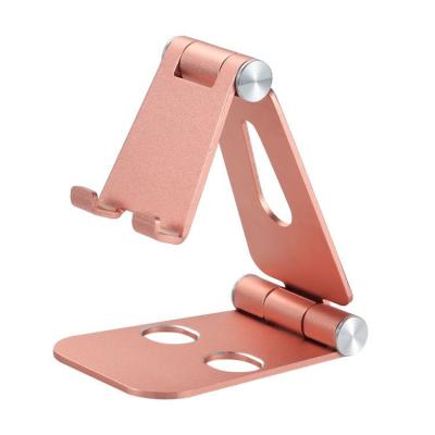 China Desktop universal aluminum support smartphones tablets adjustable angles mobile phone holder stand with logo printing en venta