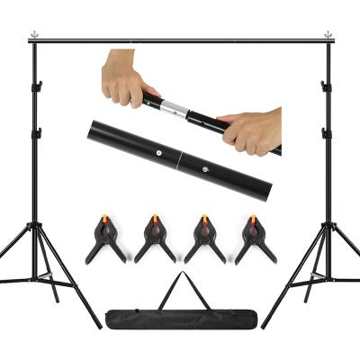 China Portable Flexible Adjustable 6.5x6.5ft Photography Backdrop Muslin Background Kit System Stand with Carry Bag for Photo Video Studio for sale