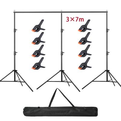 China 3x7m Heavy Duty Green Metal Backdrop Adjustable Backdrop Support System Kit For Wedding Party Decorations for sale