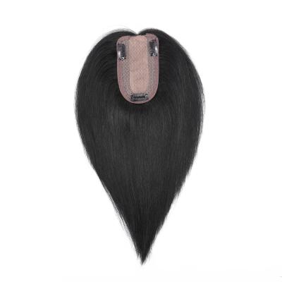 China Handtied Wholesale Price 10A Silk Hair Topper 7*13 Base+ Machine Made 100% Clip In Straight Wig Hair Topper Wig for sale