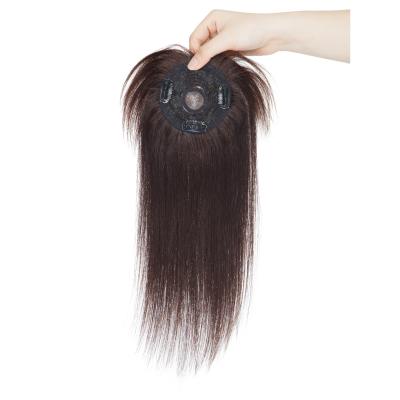 China Mono Colored Hair 8.5*8.5cm Base Clip In Hair Topper Remy Women Toupee for sale