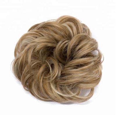 China Real 23colors Synthetic Fiber Hair Bun Hair Bun Scrunchie High Temperature Curly Messy Donut Ponytail Ponytail Wig Feels Like Real Hair for sale