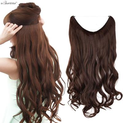 China Real halos hair thick high temperature synthetic fiber, halos hair, wire extension for sale