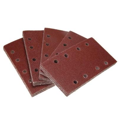 China Aluminum Oxide 93x185mm 8-Hole Assorted Rectangular Sanding Aluminum Oxide Hook and Loop Sanding Disc for Polishing Grinding for sale