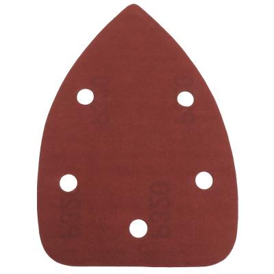 China Aluminum Oxide 90x140x140mm 5-Hole, Aluminum Oxide Triangle Mouse Sheet Detail Sander Sandpaper Palm for Grinding and Polishing for sale