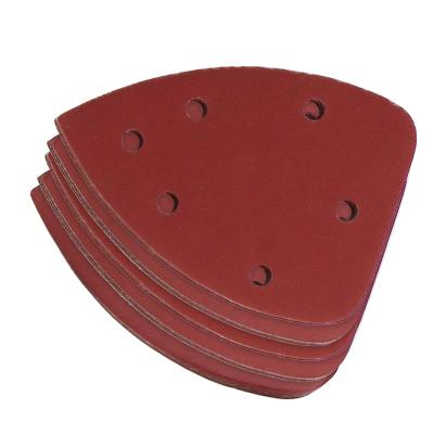 China Aluminum Oxide 140mm Hook and Loop Aluminum Oxide 6-Hole 6-Hole Mouse Sheets Palm Detail Sander Sand Paper Abrasive Sanding Disc for sale