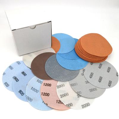 China soft & 5 Inch Extra Fine Super Fine Film Disc Sandpaper 600 To 5000 Soft Waterproof Abrasive Dust For Automotive Paint Wet/Dry Sanding for sale