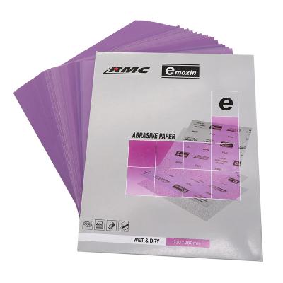 China 230*280mm Purple Emery Paper Adhesive Automotive Sandpaper For Polishing And 230*280mm Grinding for sale