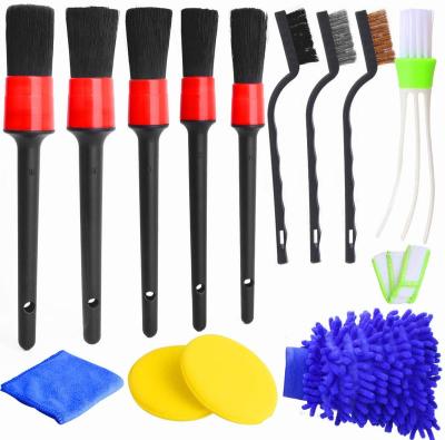 China 13Pcs Nylon Car Brush Dust Dirt Cleaning Detailing Clean Brush For Car Clean Motorcycle Interior Exterior Leather Vents for sale