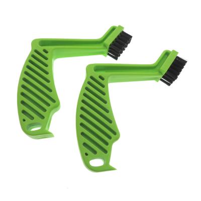 China Cleanging Hand Use L Shape Pad Green Wash Polish Pad Foam Cleaning Treatment Brush for sale