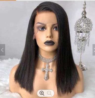 China Raw Brazilian Straight Human Hair HD Lace Front Wig Wholesale 13*4 Short Lace Front Women Bob Style Wigs For Black for sale