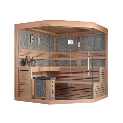 China Luxury Style 2 Person Computer Control Panel HS-SR1242 Design Vitality Glass Sauna Dry Room for sale