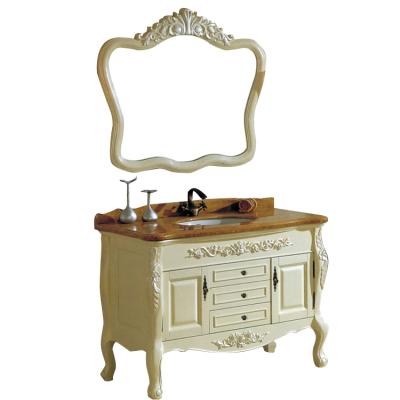 China Modern bathroom vanity design, sink with solid cabinet, ready made bathroom cabinet for sale