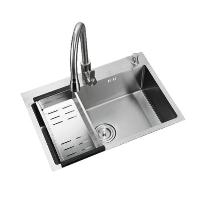 China With Faucet Manufacturers Handmade 304 Stainless Steel Single Kitchen Sink for sale