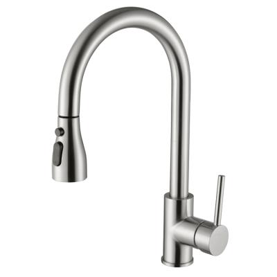 China Sense Faucets American Commercial Modern Luxury Pull Out Stainless Steel Kitchen Faucets , Mixer Taps for sale