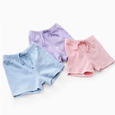 China Breathable boutique summer hot sale shorts for girl with suction string baby shorts casual solid comfortable cotton for sale