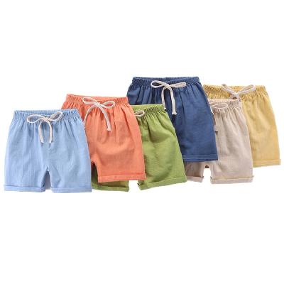 China Boutique Cotton Breathable Hot Selling Canvas Kids With Pocket Suction String Toddler Boy Solid Casual Comfy Shorts for sale