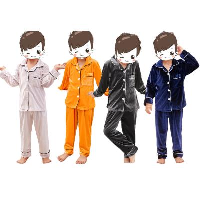 China New Style Thermal Sale Velvet Toddler Autumn And Winter Toddler Long Sleeve Cardigan Sleepwear Warm Soft Solid Set For Kids for sale