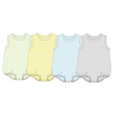 China Cotton Boutique Summer Fashion Cotton Baby Romper Best Customized Short Sleeve Stripe Kids Clothes Sale Boys And Girls for sale