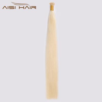 China Aisi Hair 10A Silky Straight Blonde Hair Unprocessed Wave Double Drawn Can Be Dyed Or Bleach I Tip Hair Extension 100g For Women for sale